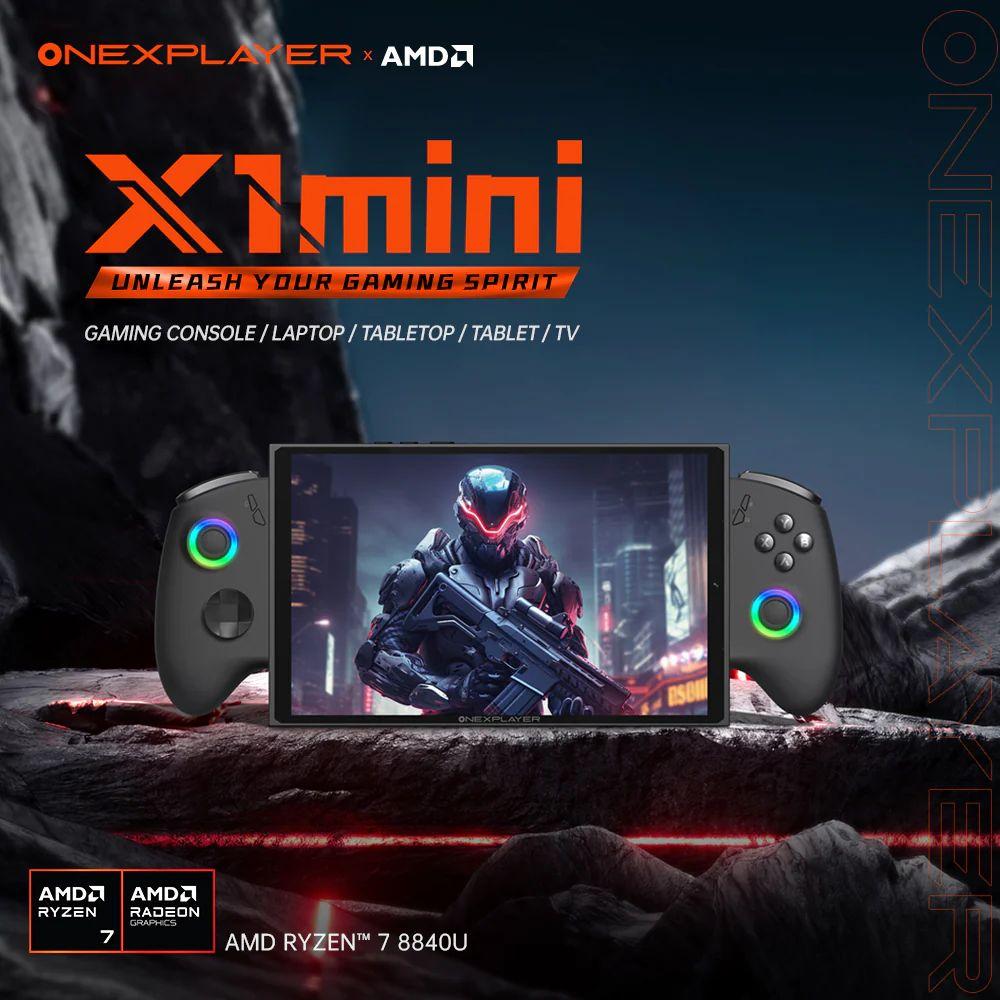 Игровая приставка консоль ONEXPLAYER X1 MINI AMD Ryzen 7 8840U, 32 + 1T, 3-В-1