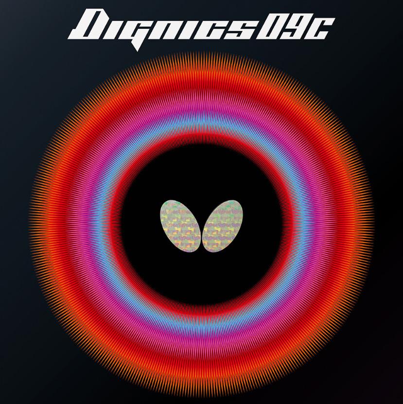 Теннисная накладка для ракетки настольного тенниса BUTTERFLY Dignics 09С, Черный, толщина губки 2,1