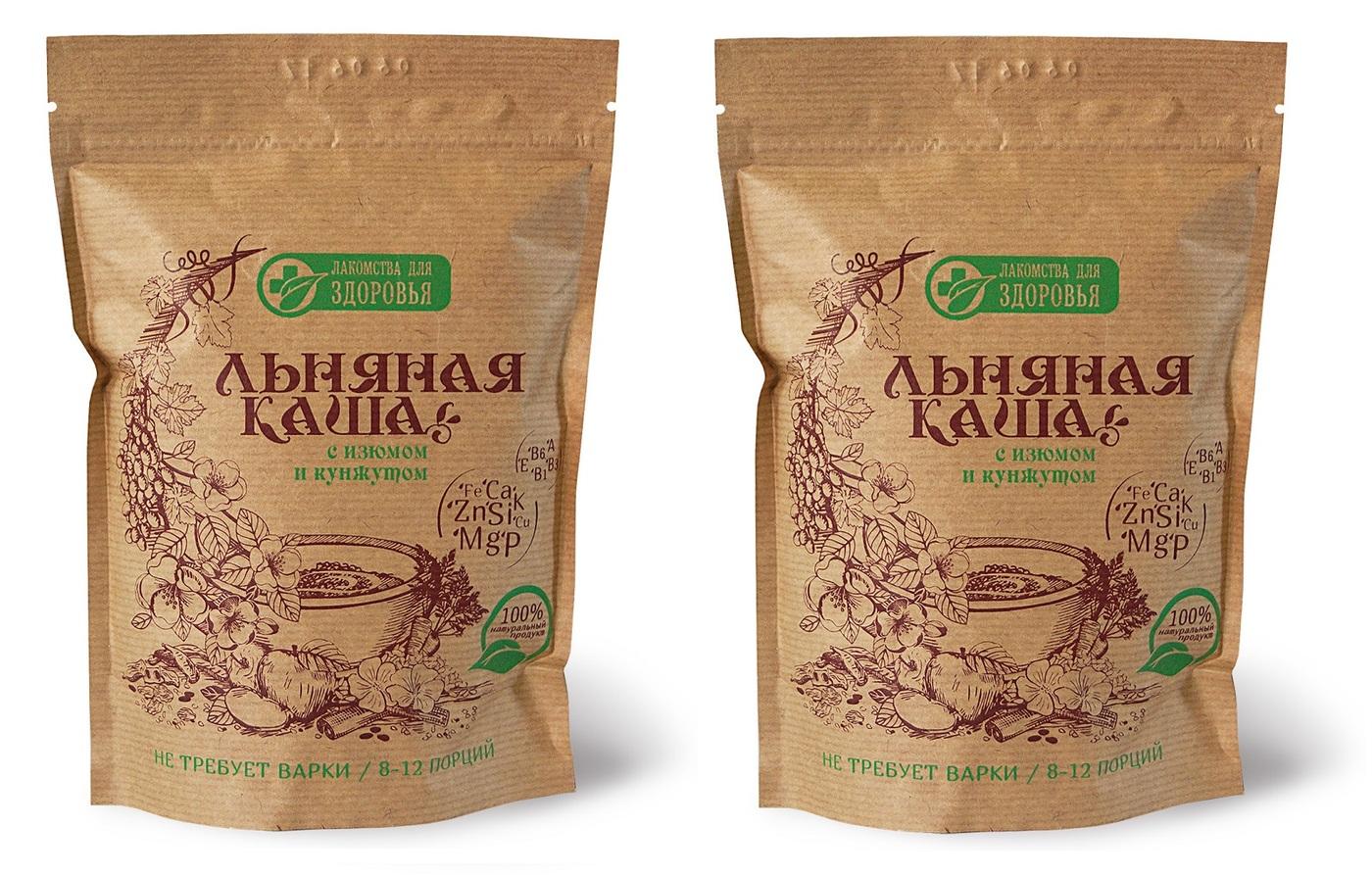 Каша льняная с изюмом и кунжутом "Лакомства для здоровья", 400г - 2 шт.