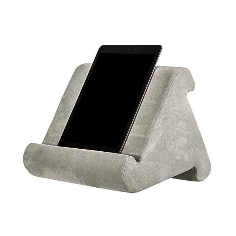 Мягкая подушка-держатель для планшета и телефона-серый