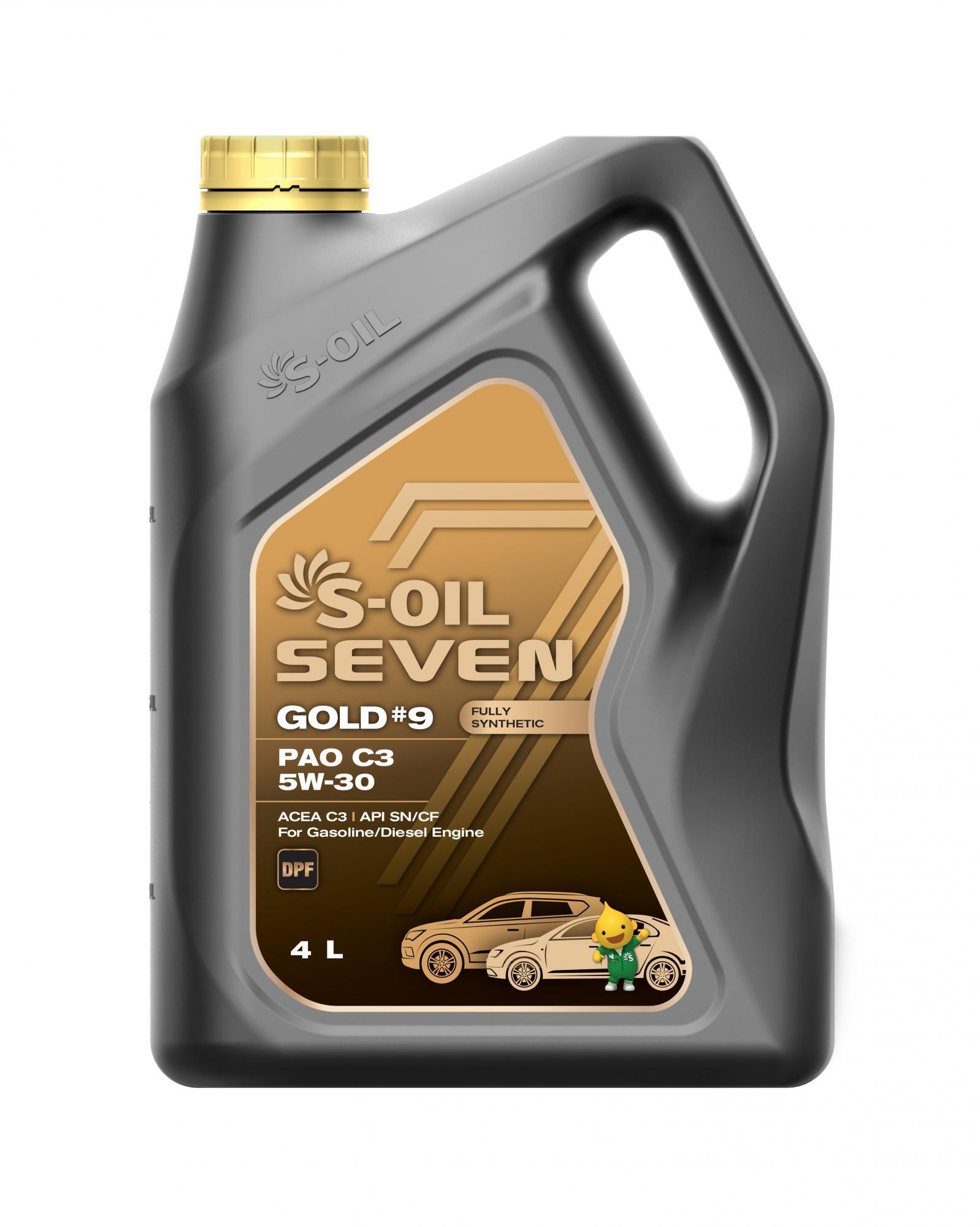 S-OIL SEVEN GOLD #9  PAO C3 5W-30 Масло моторное, Синтетическое, 4 л