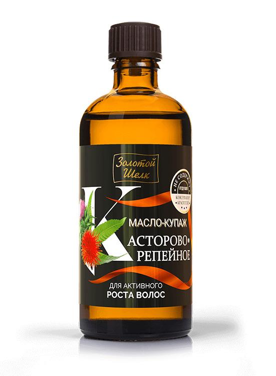 Золотой Шелк Касторово-репейное масло-купаж для активного роста волос, 100 мл