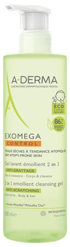 A-Derma EXOMEGA CONTROL Гель для тела и волос 2 в 1, 500 мл (Экзомега)