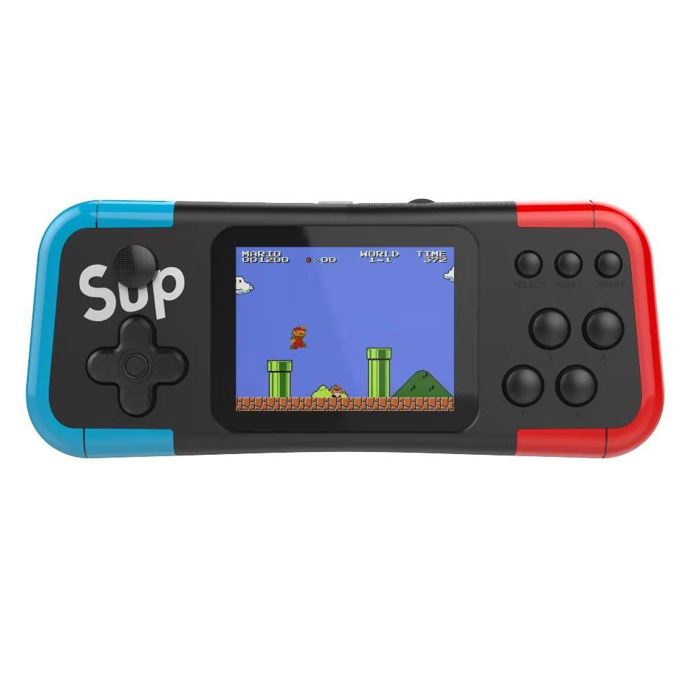Портативная игровая приставка SUP GAME BOX A12, черная с красными и синими вставками