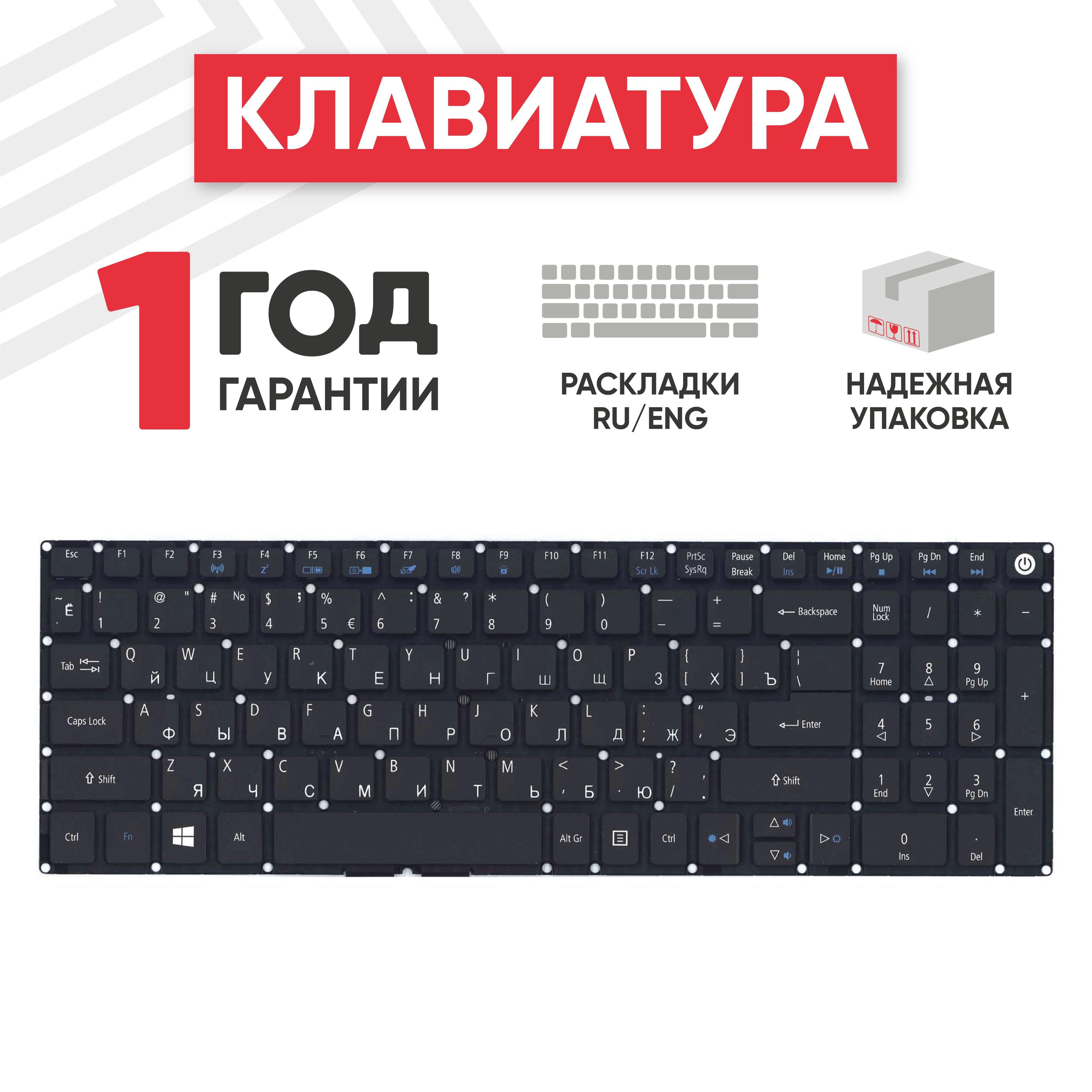 Клавиатура (keyboard) Batme для ноутбука Acer Aspire A315, E5-573, N15Q1, T5000, TravelMate P257-M, черная (AEZRT700010)