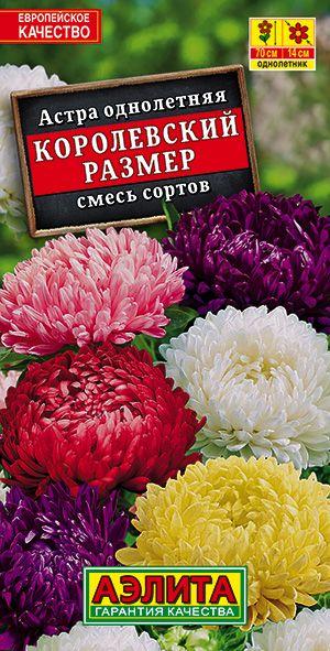 Астра "Королевский размер, смесь сортов" семена цветов Аэлита для огорода, 0,1 гр