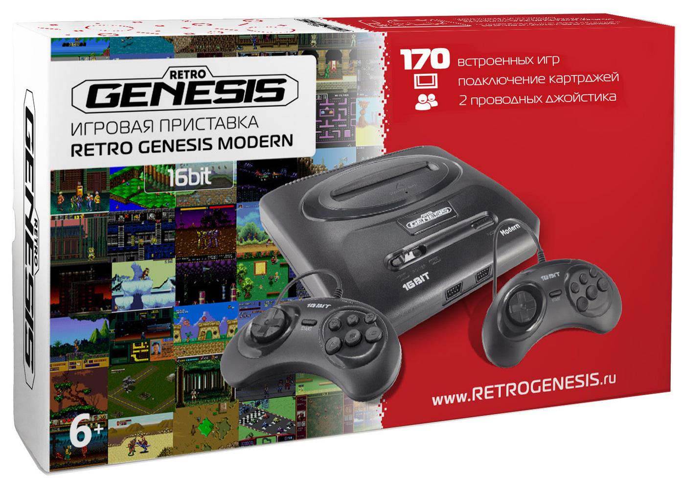 Игровая приставка SEGA Retro Genesis Modern + 170 игр (2 проводных джойстика)