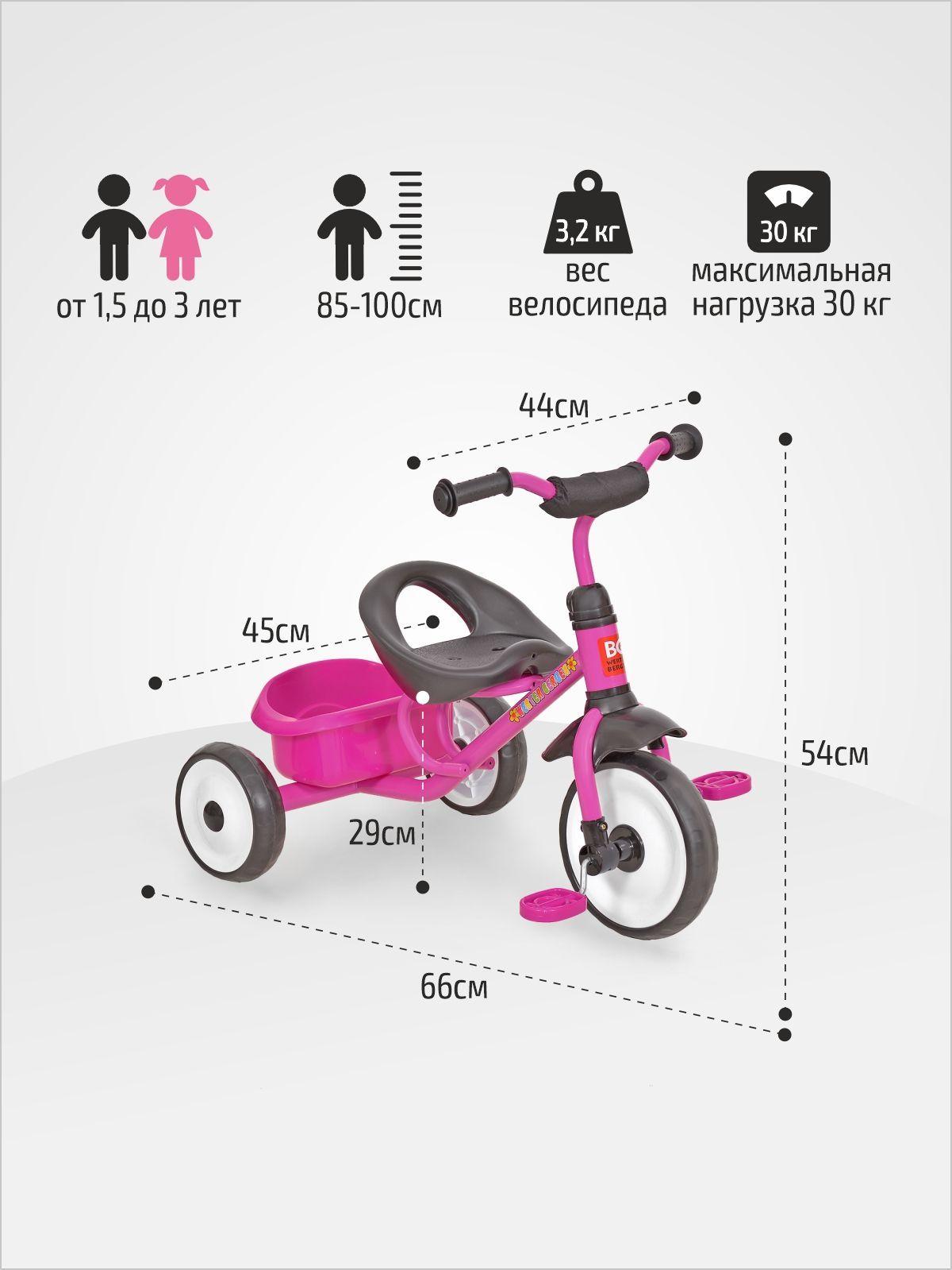 Велосипед детский без ручкиTRIKE WERTER BERGER трехколесный лиловый