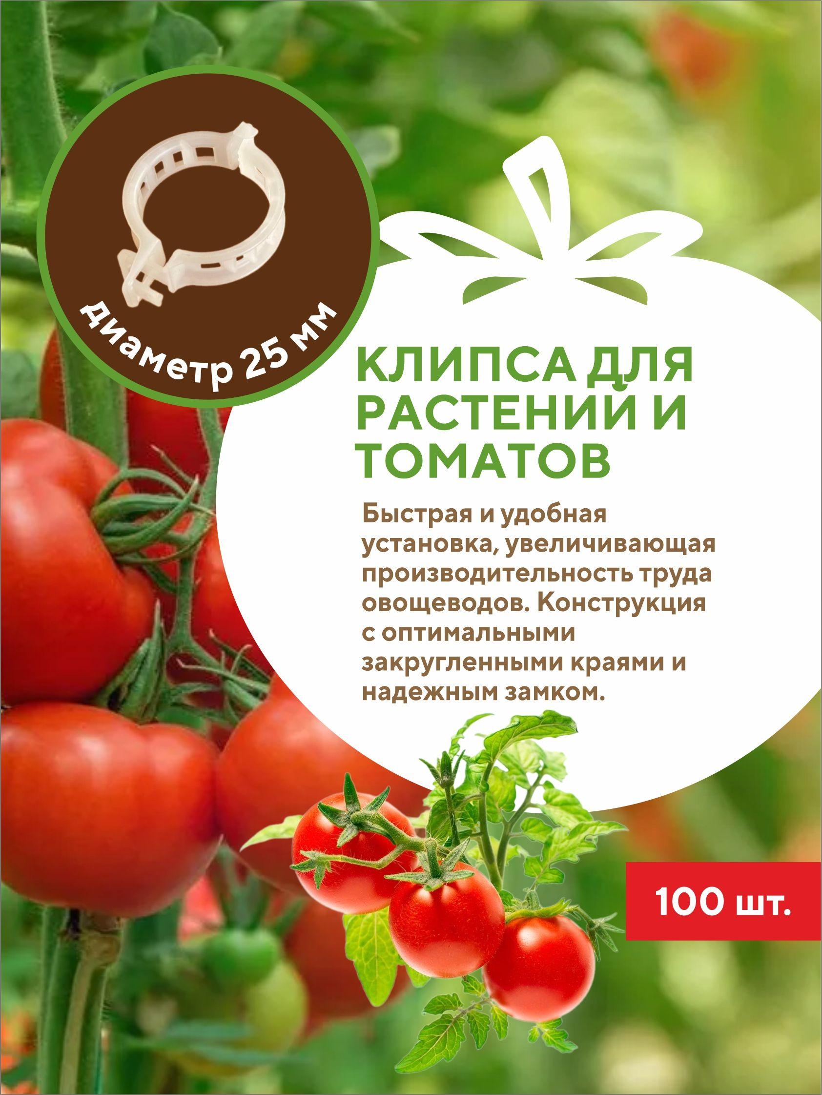 Клипсы для подвязки томатов и растений 25 мм (100 шт.) Green Terra