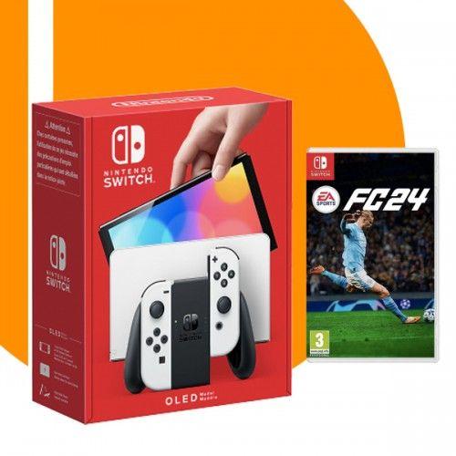 Игровая приставка Nintendo Switch OLED 64 ГБ white + FC 24 (Switch)