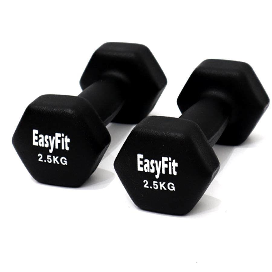 Гантели EasyFit (комплект 2 шт. по 2,5 кг) неопреновое покрытие/ для фитнеса черный