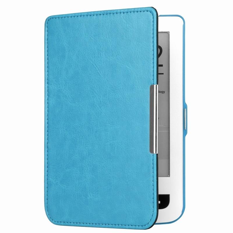 Чехол-обложка футляр MyPads для Pocketbook 622/ 623 из эко-кожи тонкий с магнитной застежкой голубой