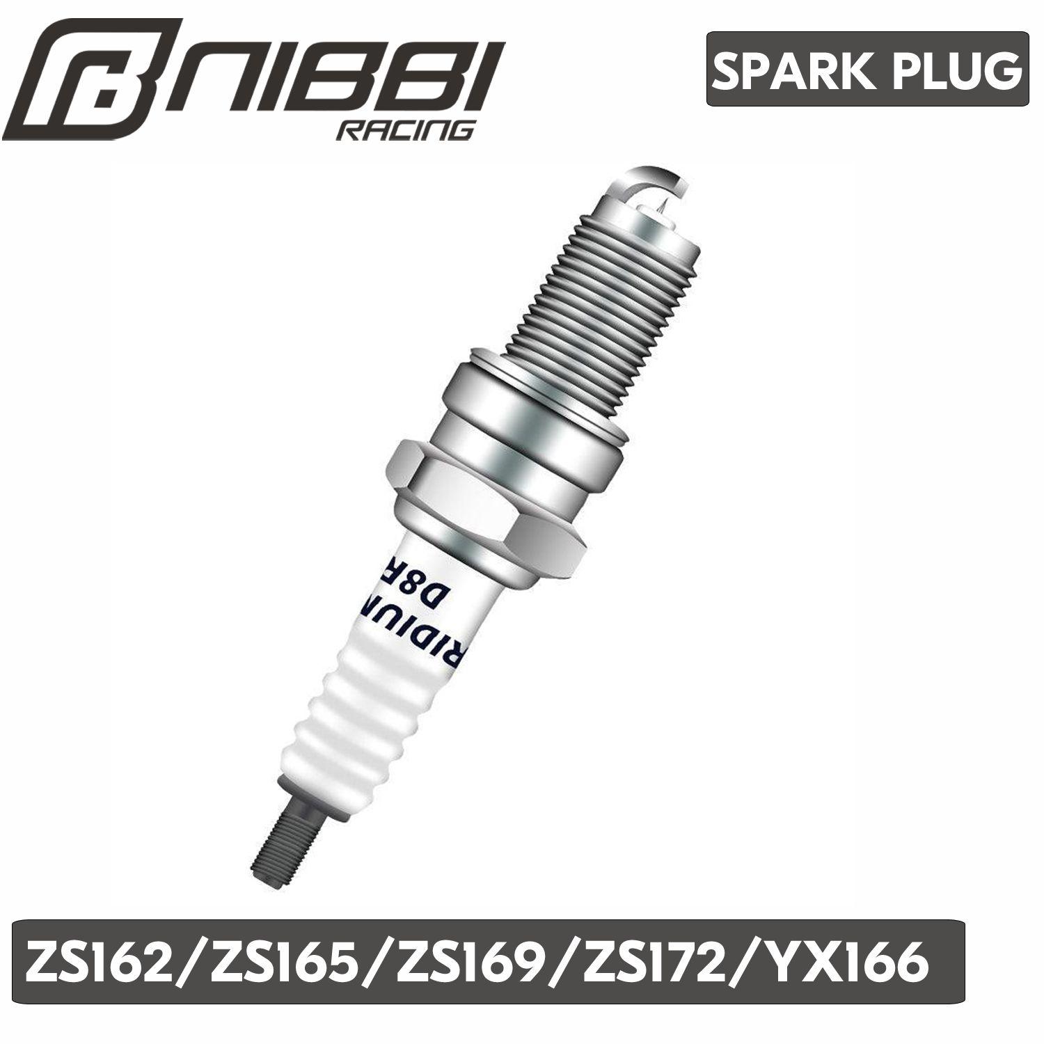 Свеча NIBBI D8RIV иридиевая для двигателя ZS165 ZS169 ZS172-3 172-5 2VALVE, 1 шт