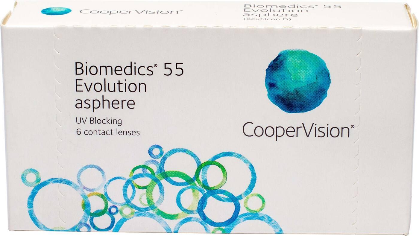 Контактные линзы Biomedics 55 Evolution, Cooper Vision 6 шт -1.5 Радиус кривизны 8.9