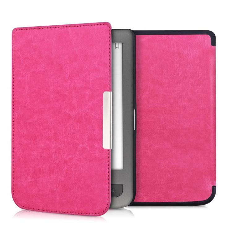Чехол-обложка футляр MyPads для PocketBook 626 Plus Touch Lux 3 из качественной эко-кожи тонкий с магнитной застежкой розовый