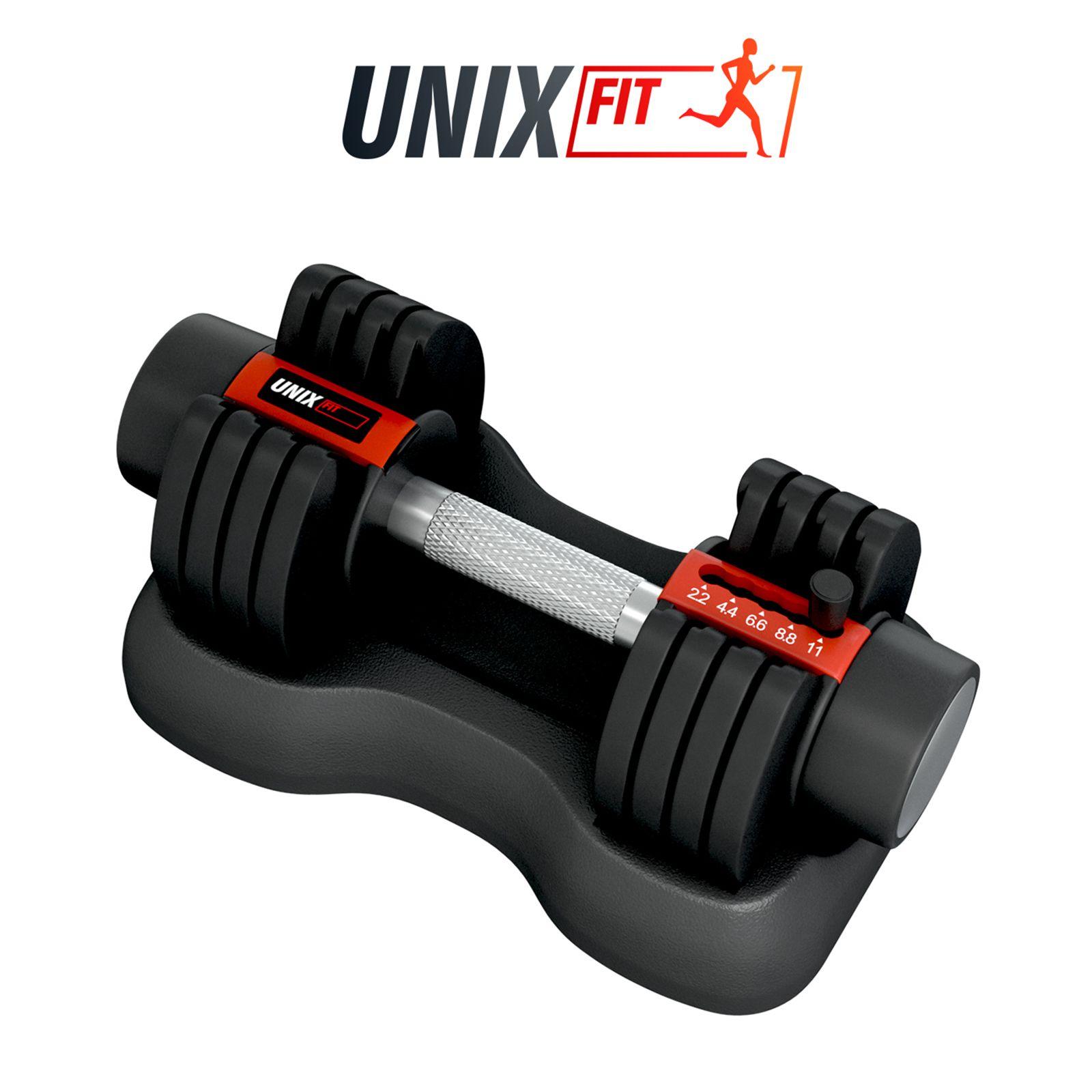 Гантель разборная регулируемая для силовых тренировок UNIXFIT 11 кг, черный. Уцененный товар