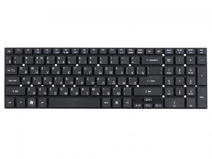 Клавиатура для ноутбука Acer Aspire 5755, 5830TG, E1-510, E1-522, Z5WE1, мал. Ентер, черная без рамки