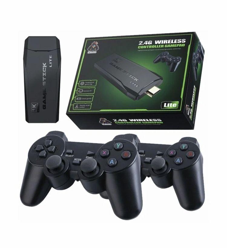 Портативная игровая консоль 2.4G Wireless Controllers Gamepad 64ГБ / Приставка M8 4K HD 10289 игр / Подключение к TV, контроллер для PS1/FC/GBA ретро