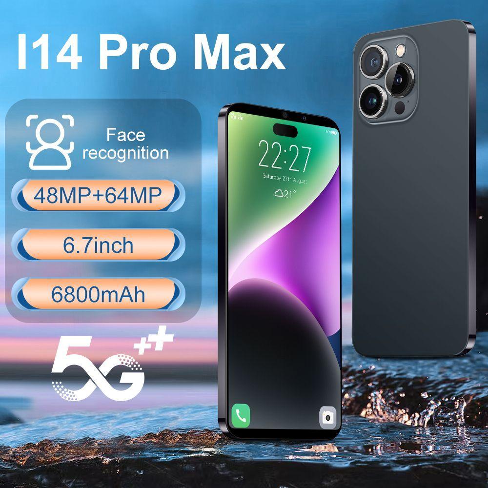 AMCR Смартфон Смартфон I14promaxAC3F 8/256 ГБ, черный, черно-серый