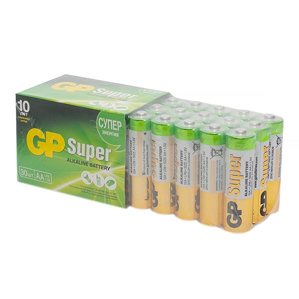 Батарейка GP Batteries Super АА пальчиковая LR6 1,5 В (30 шт.) (GP 15A-2CRVS30)