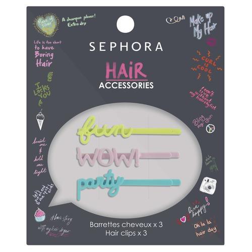 SEPHORA COLLECTION HAIR ACCESS Заколки-Надписи Цветные 3 шт