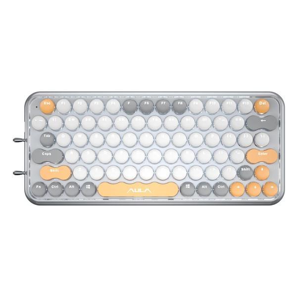 Клавиатура беспроводная Aula F3680 gray/white