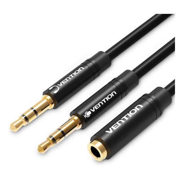 Переходник для аудио кабеля Vention Jack 3.5 mm F 4 pin/Jack 3.5 mm M x 2, 1 м