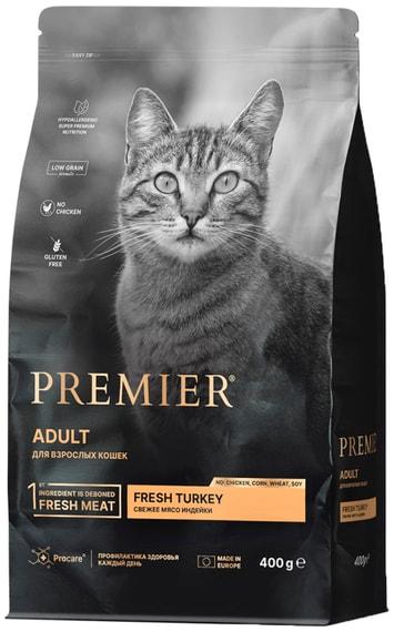 Сухой корм для кошек Premier Cat Turkey Adult Свежая индейка 400г