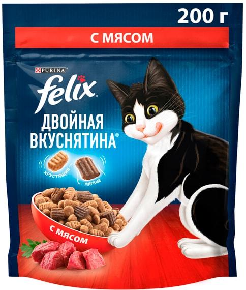 Сухой корм для кошек Felix Двойная Вкуснятина с мясом 200г