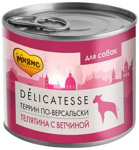 Влажный корм для собак Мнямс Delicatesse Террин по-версальски Телятина с ветчиной 200г