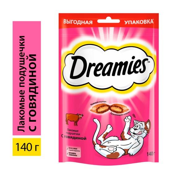 Лакомство для кошек Dreamies подушечки с говядиной 140г