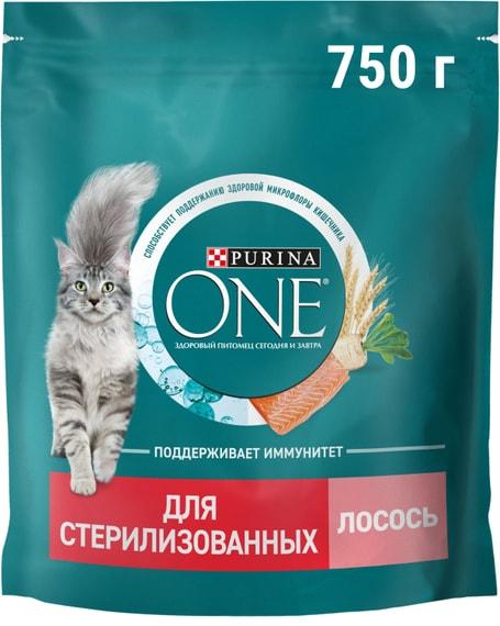 Сухой корм для кошек Purina ONE для стерилизованных с лососем 750г