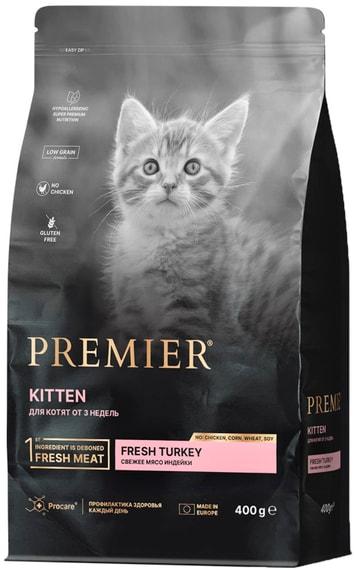 Сухой корм для котят Premier Cat Turkey Kitten Свежая индейка 400г