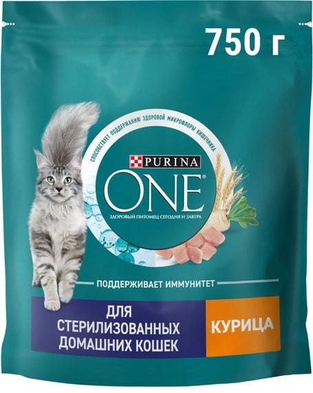 Сухой корм для кошек Purina ONE для стерилизованных с курицей 750г