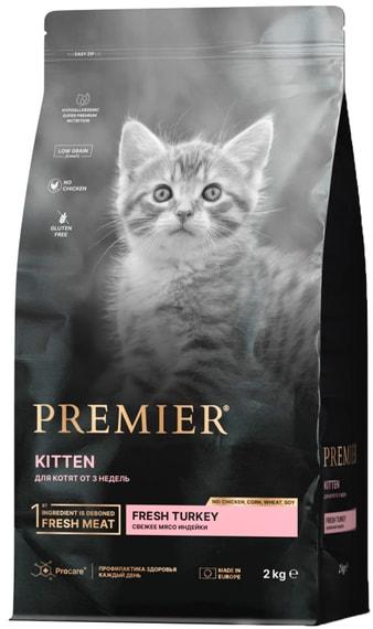 Сухой корм для котят Premier Cat Turkey Kitten Свежая индейка 2кг
