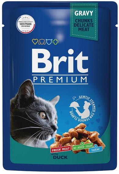 Влажный корм для кошек Brit Premium с уткой в соусе 85г