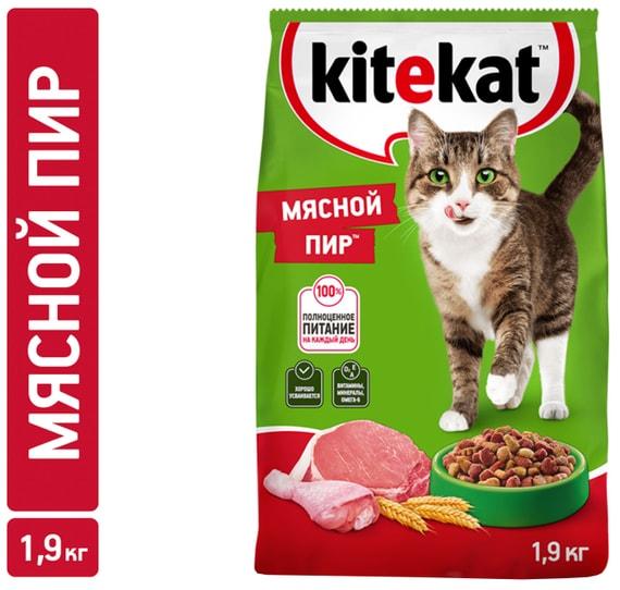 Сухой корм для кошек Kitekat Мясной пир 1.9кг