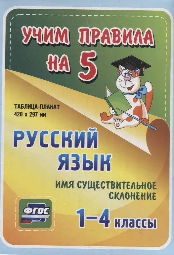 Русский язык. Имя существительное. Склонение. 1-4 классы. Таблица-плакат