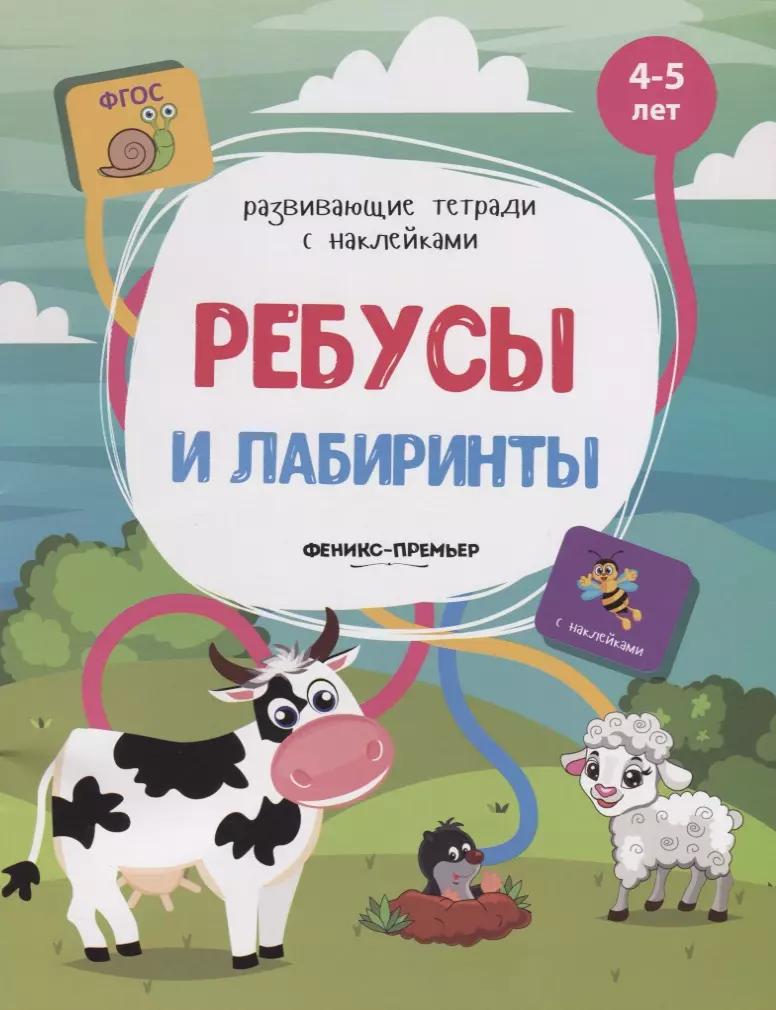 Ребусы и лабиринты. 4-5 лет. С наклейками