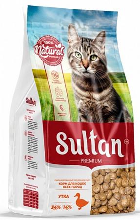 Sultan premium сухой корм с уткой для кошек