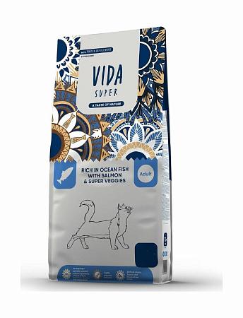 VIDA Super корм для взрослых кошек богатый океанской рыбой с лососем и овощами