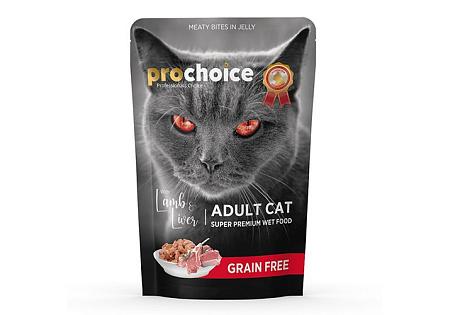 PROCHOICE | PROCHOICE пауч для кошек с ягненком и печенью кусочки в желе