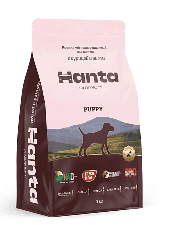 Hanta Premium сухой корм для щенков с курицей и рисом