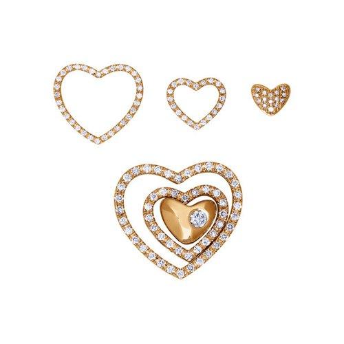 Наборная подвеска из золота с бриллиантами в тематике «Love»