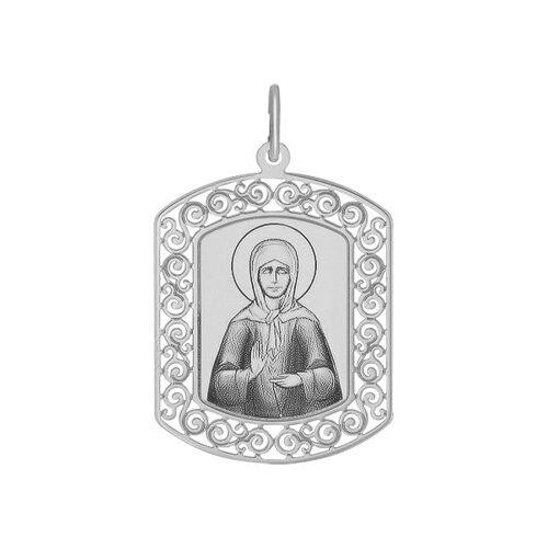 Иконка " Святая блаженная Матрона Московская"  из серебра с лазерной обработкой