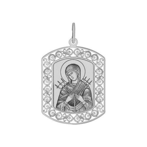 Иконка  Божьей Матери, Семистрельная из серебра с лазерной обработкой