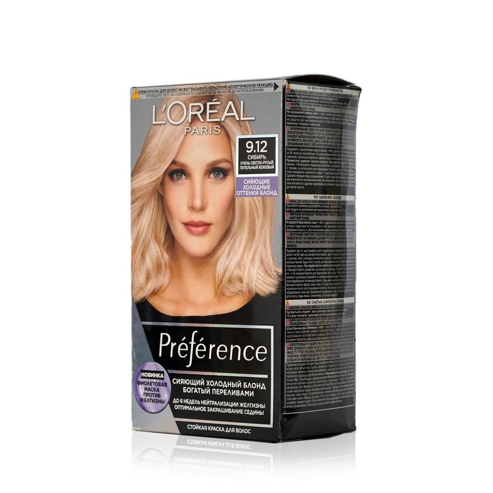 Краска для волос L'Oreal Paris Preference 9.12 Сибирь Очень светло-русый