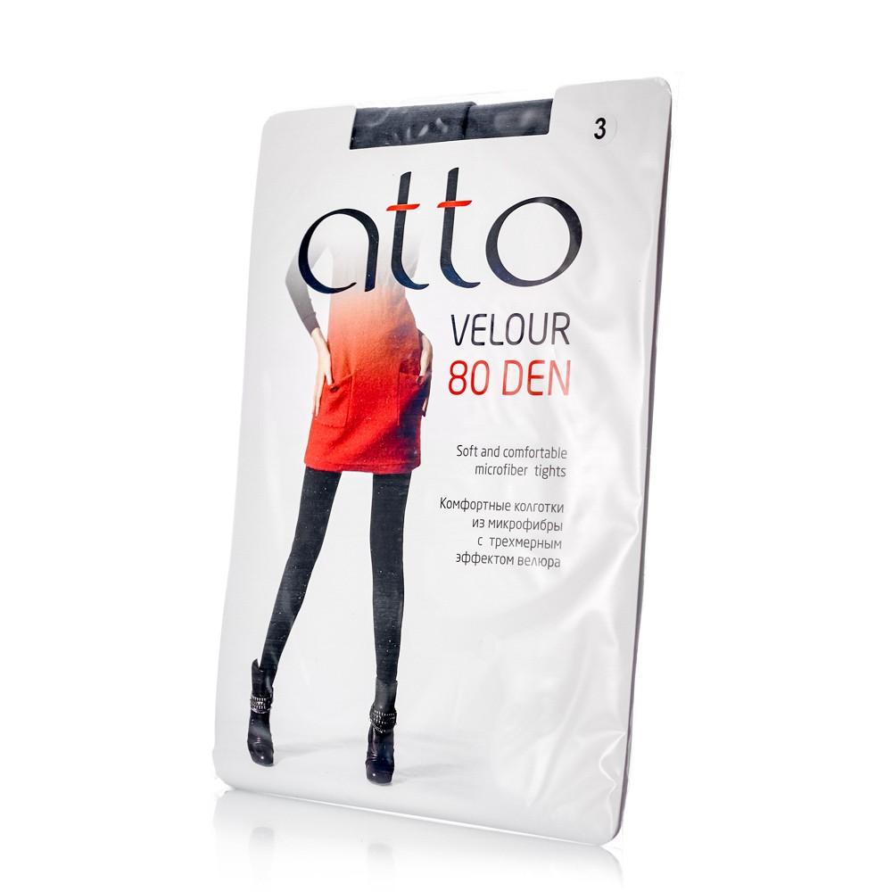 Atto | Женские колготки Atto Velour из микрофибры 80den серые 3 размер