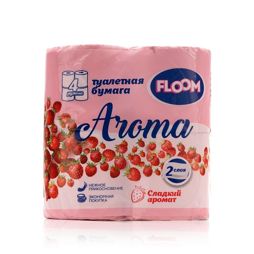 Туалетная бумага Floom Aroma " Земляника " , 2х-слойная , 4шт