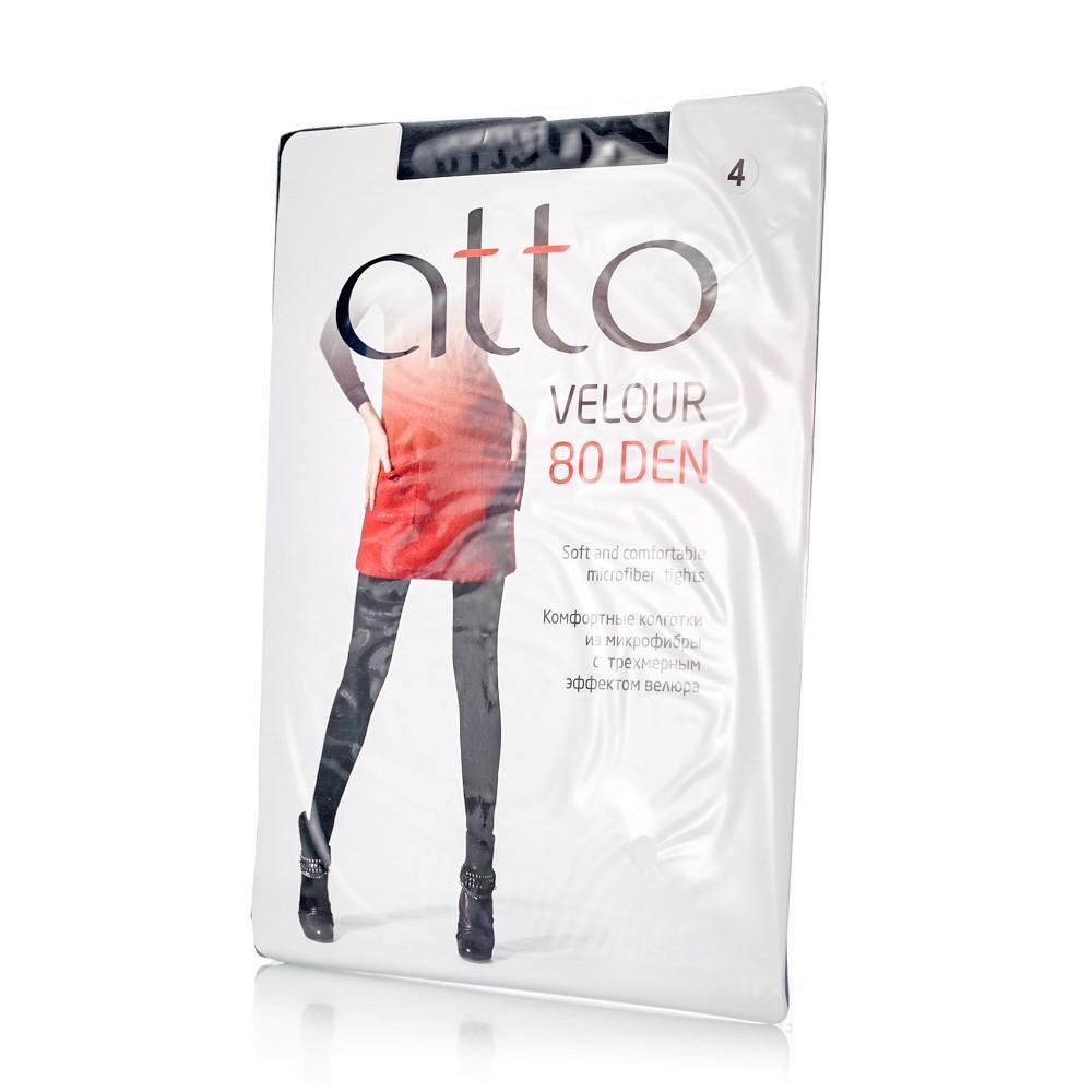 Atto | Женские колготки Atto Velour из микрофибры 80den черные 4 размер